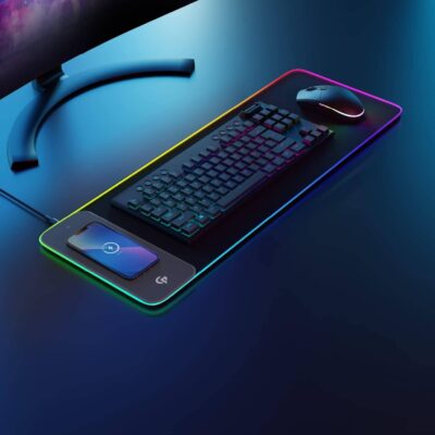 porodo wireless charging gaming mouse pad