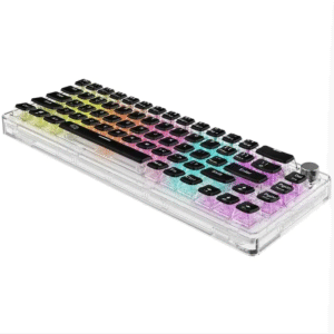 Porodo Gaming Pudding Keycaps Transparent Mechanical Keyboard Multi-Function Rotary Knob With 67Key